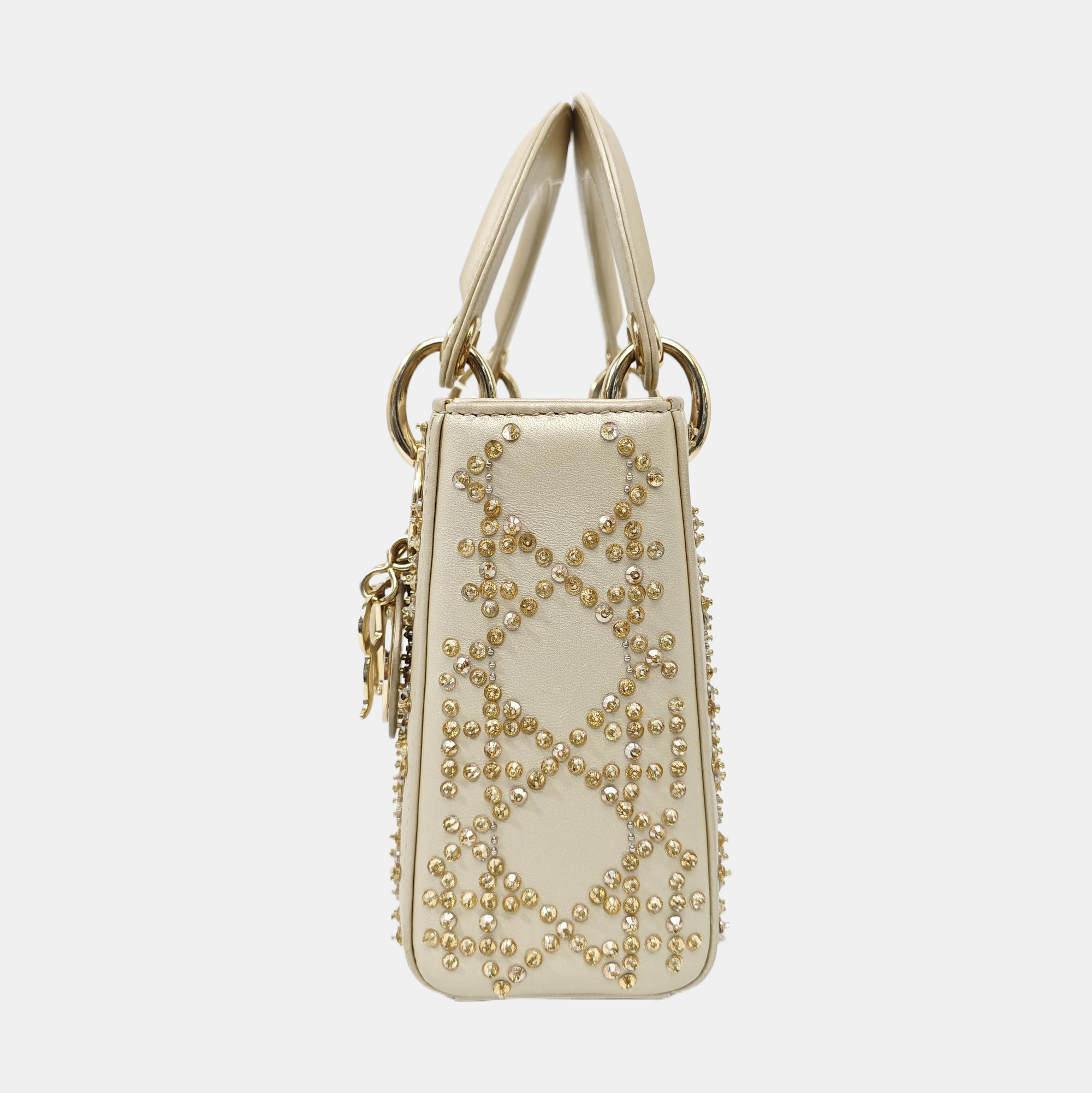 Lady Dior Mini Quilted Lambskin Beige