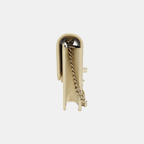 Interlocking G Small Calfskin Beige