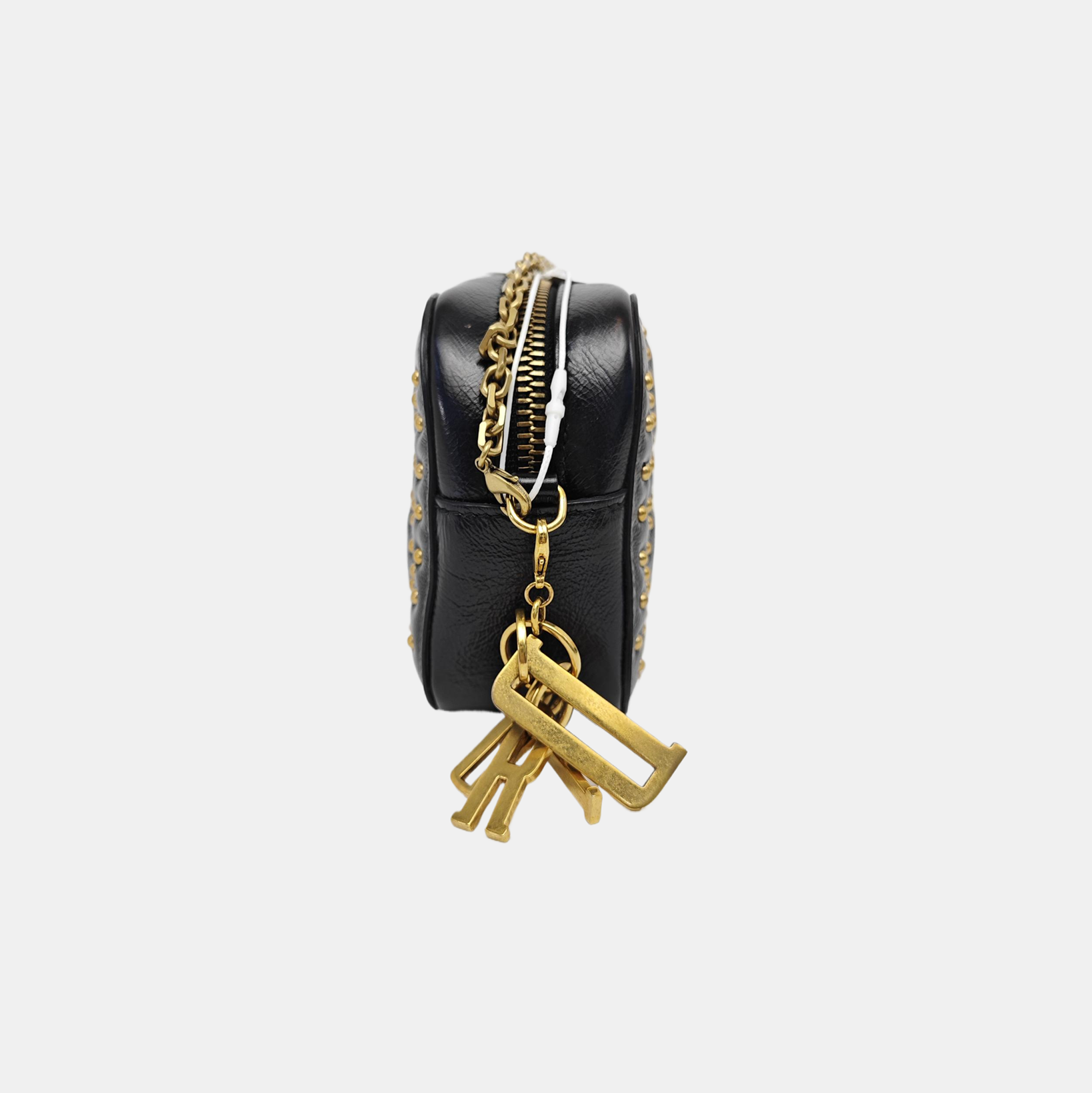 Cannage Calfskin Shoulder Bag Black