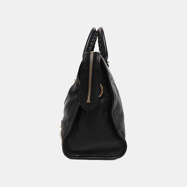 Classic Metallic Edge City Medium Lambskin Black