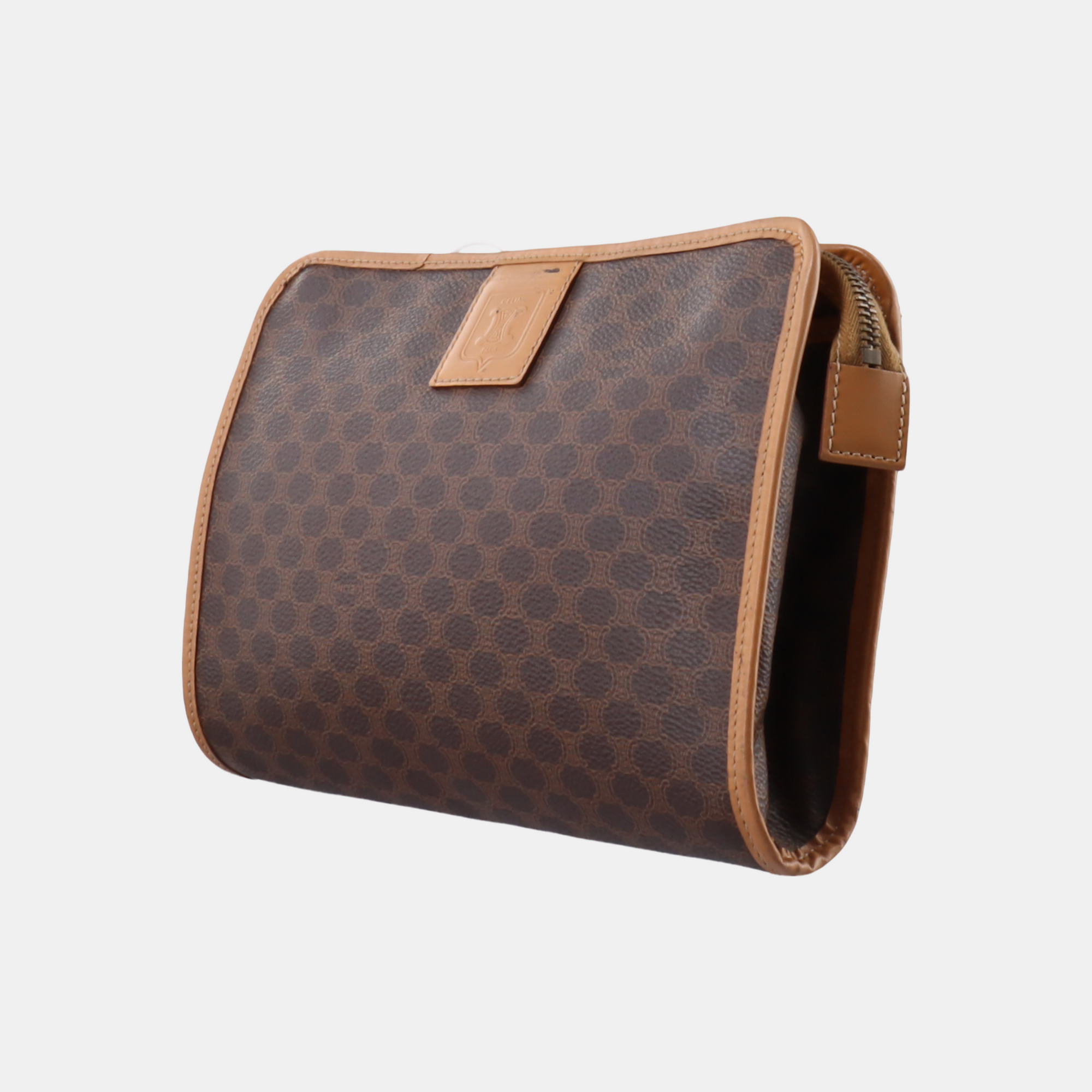 Authenticated pre-owned  MACADAM CLUTCHE Coated Canvas Brown - Clutch at Looply