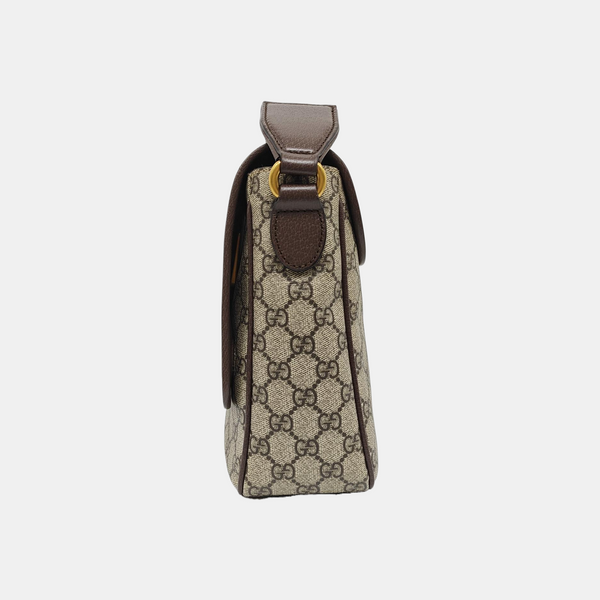 Ophidia Small Monogram Coated Canvas Beige