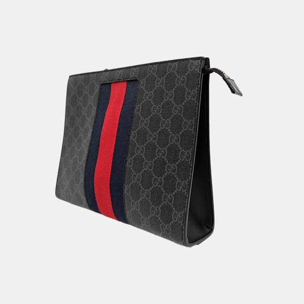 GG Supreme Monogram Coated Canvas Gray