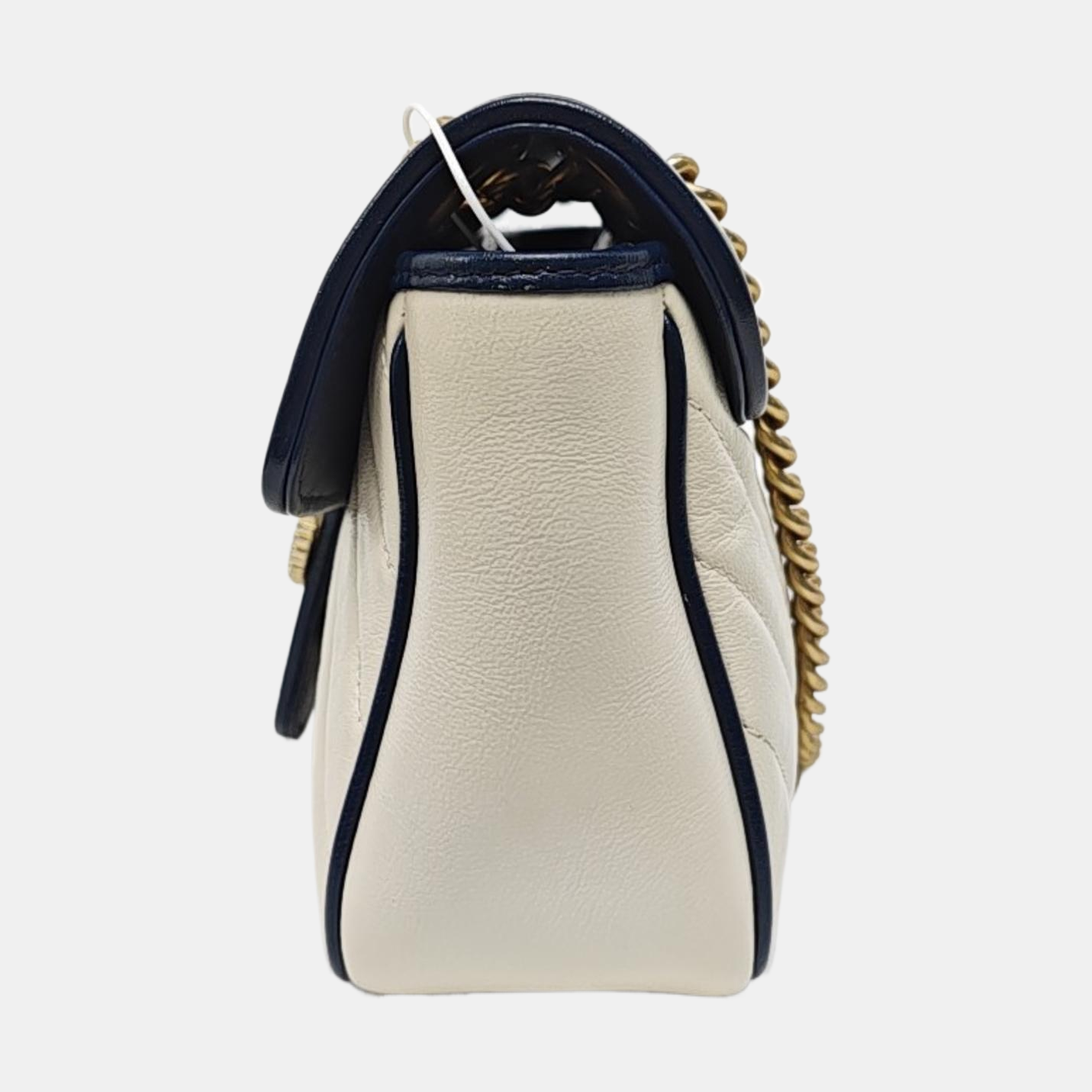 GG Marmont Mediana Piel de Becerro Acolchada Blanco