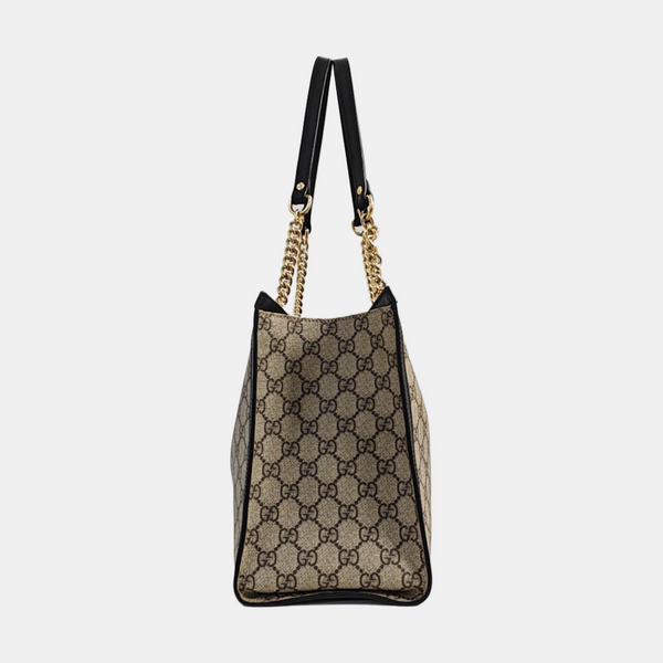 Padlock Medium Monogram Coated Canvas Beige