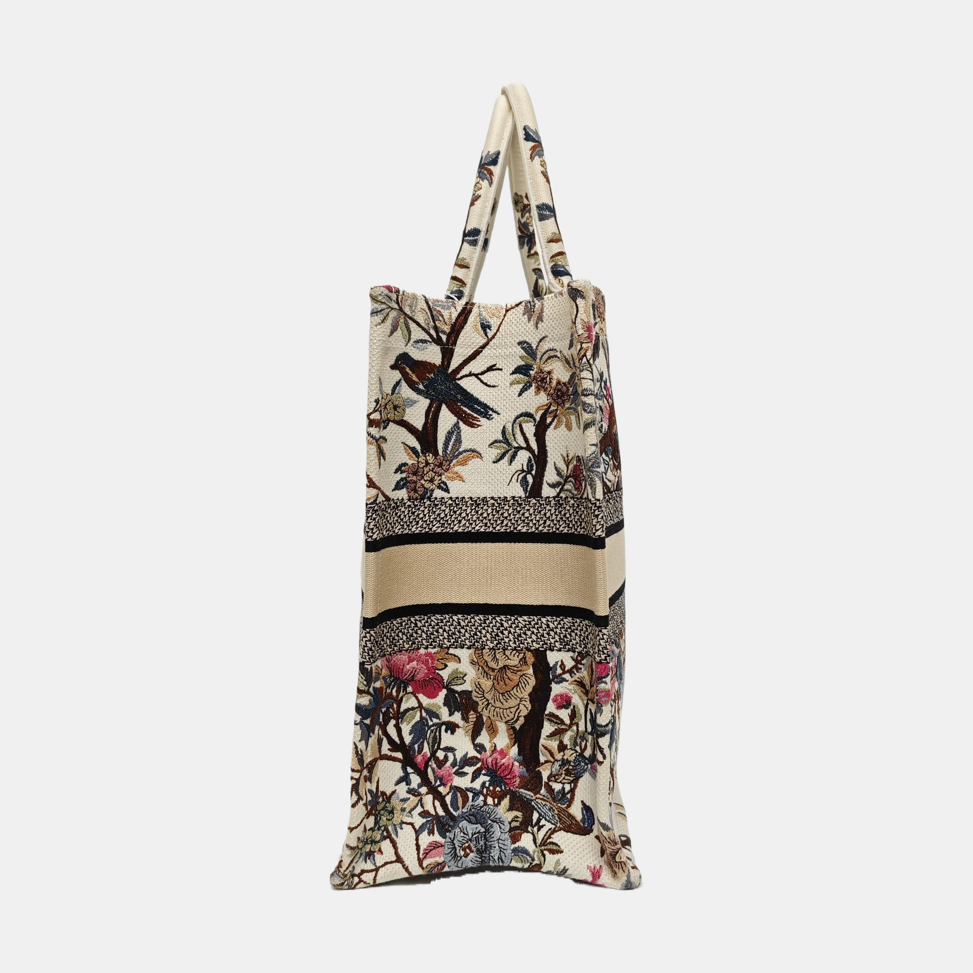 Book Tote Large Canvas Beige