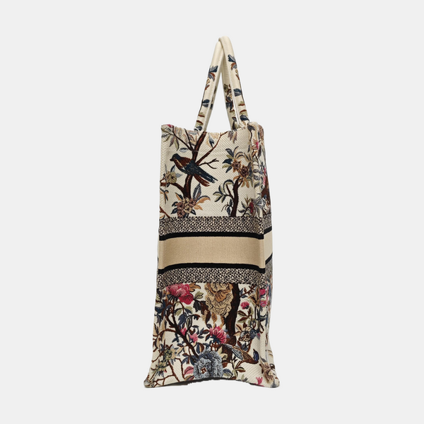 Book Tote Large Canvas Beige