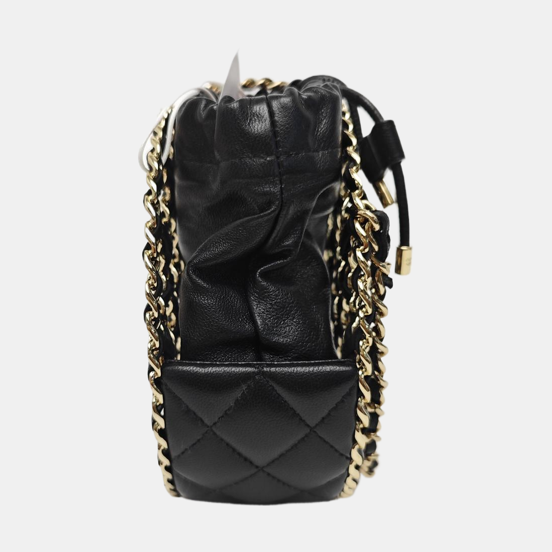 ROUND Quilted Lambskin Black