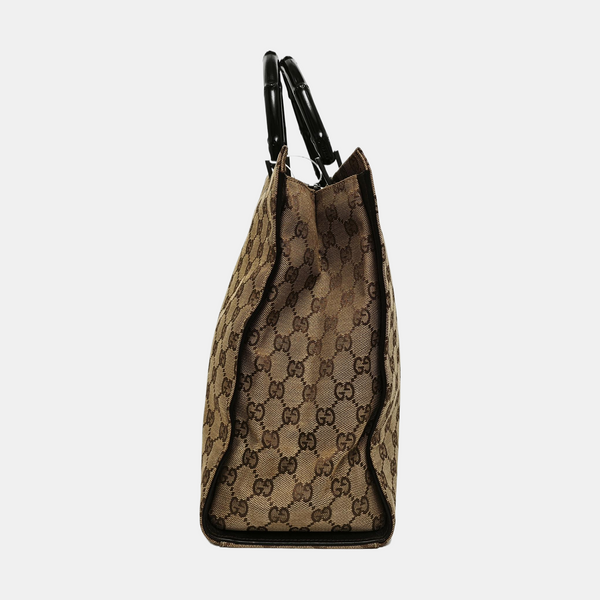 Monogram Canvas Tote Bag Brown