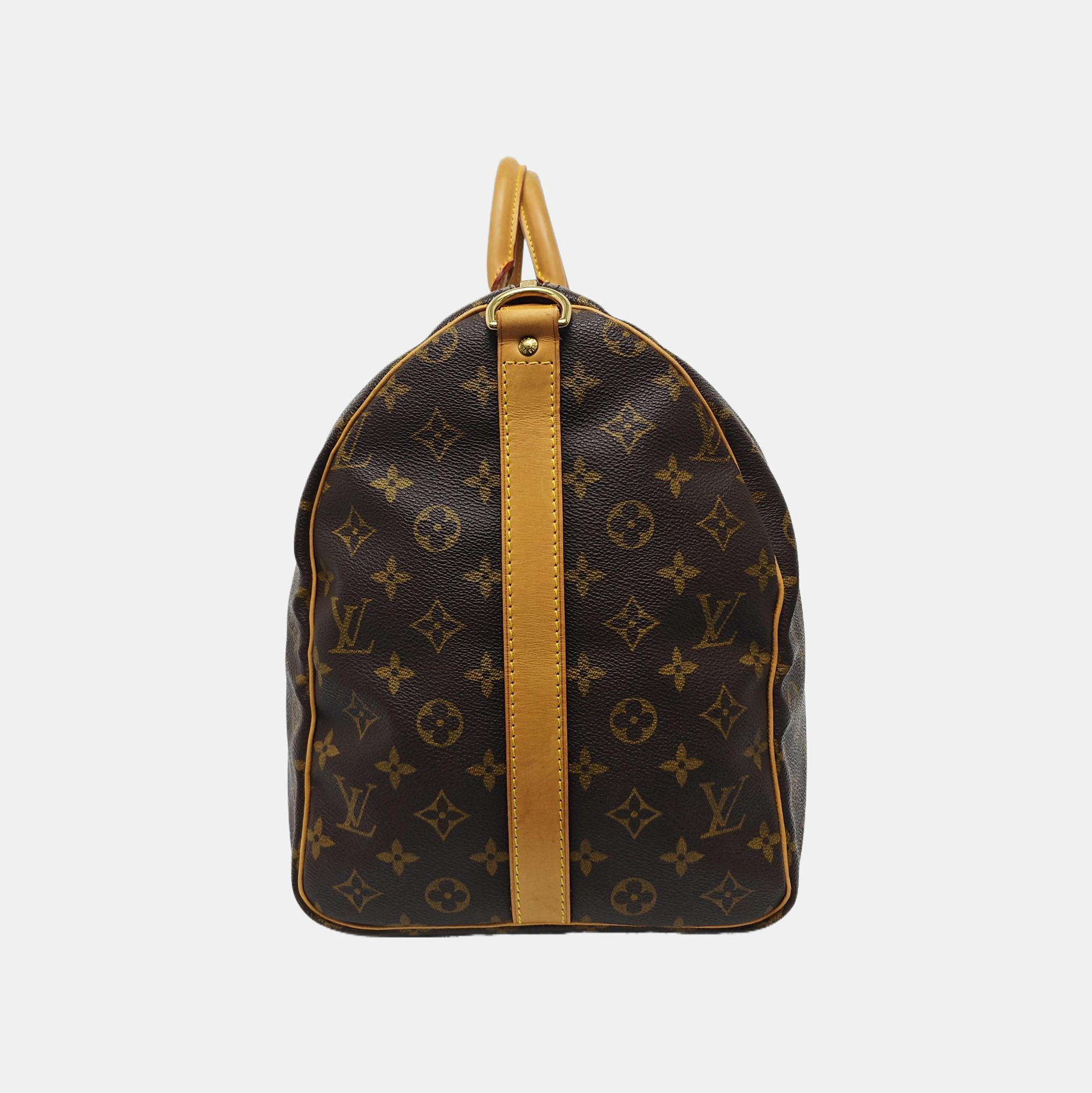KEEPALL 50 Monogram Coated Canvas Brown