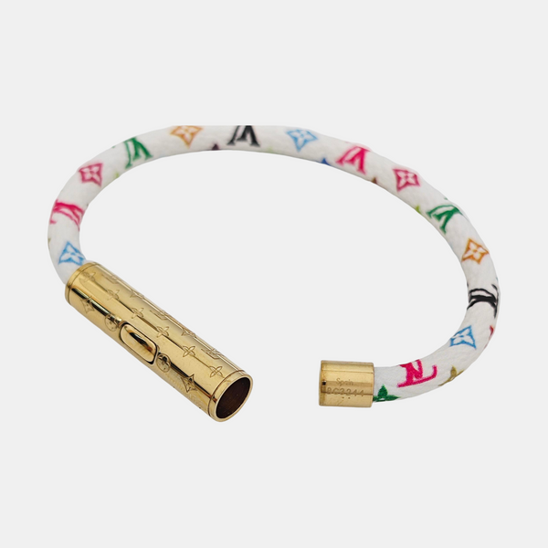 CONFIDENTIEL Coated Canvas White Bangle