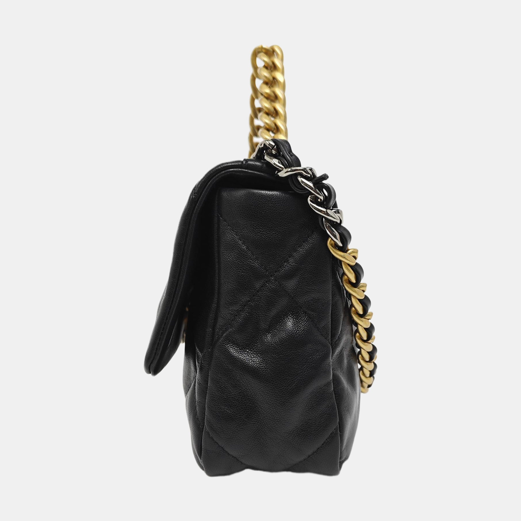 CHANEL 19 Small Quilted Calfskin Black