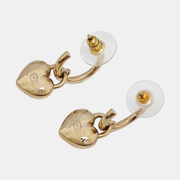 CC Logo Metal Gold Stud Earrings