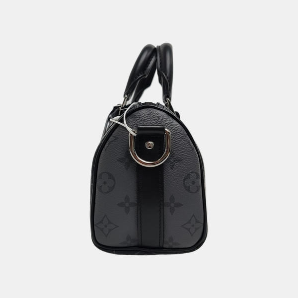 KEEPALL 25 Monogram Coated Canvas Black