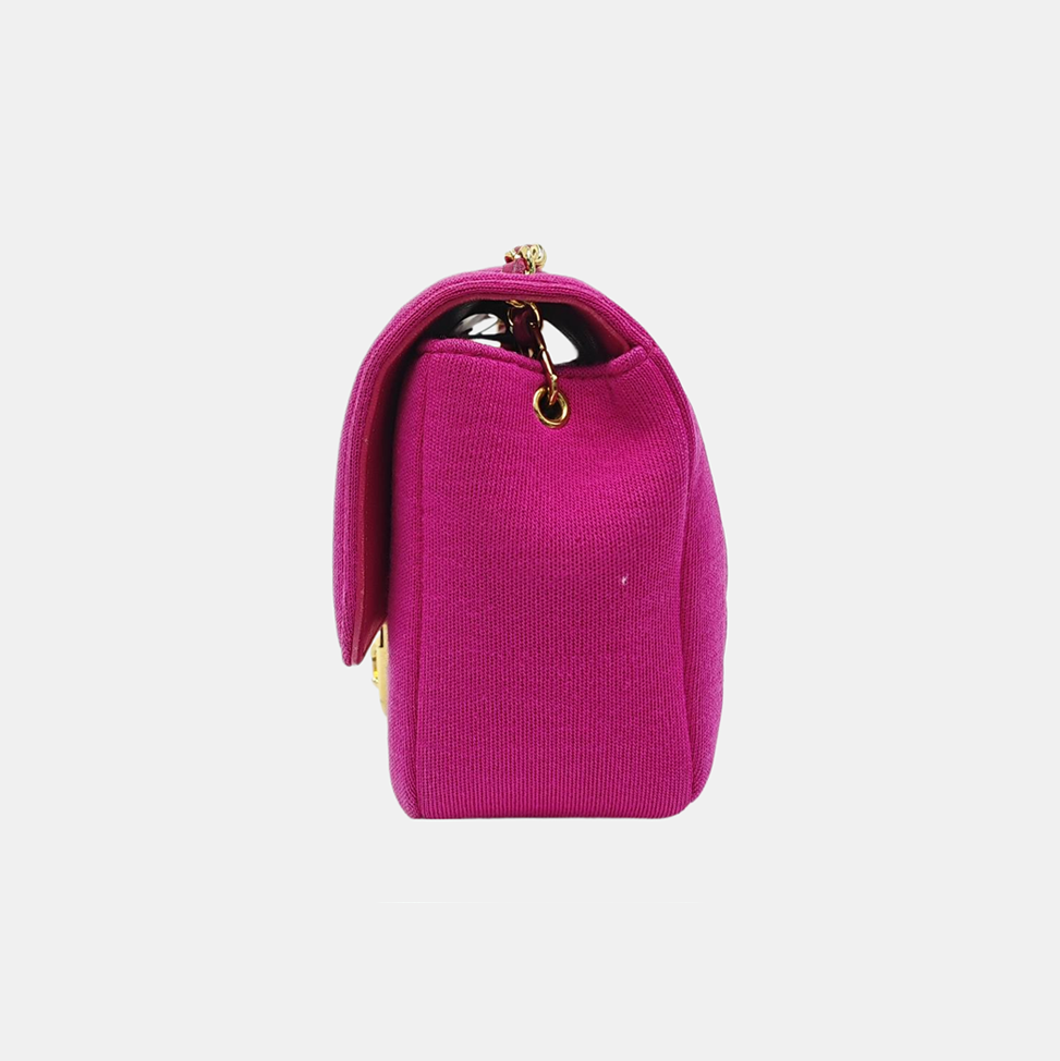 Quilted Fabric Shoulder Bag Pink