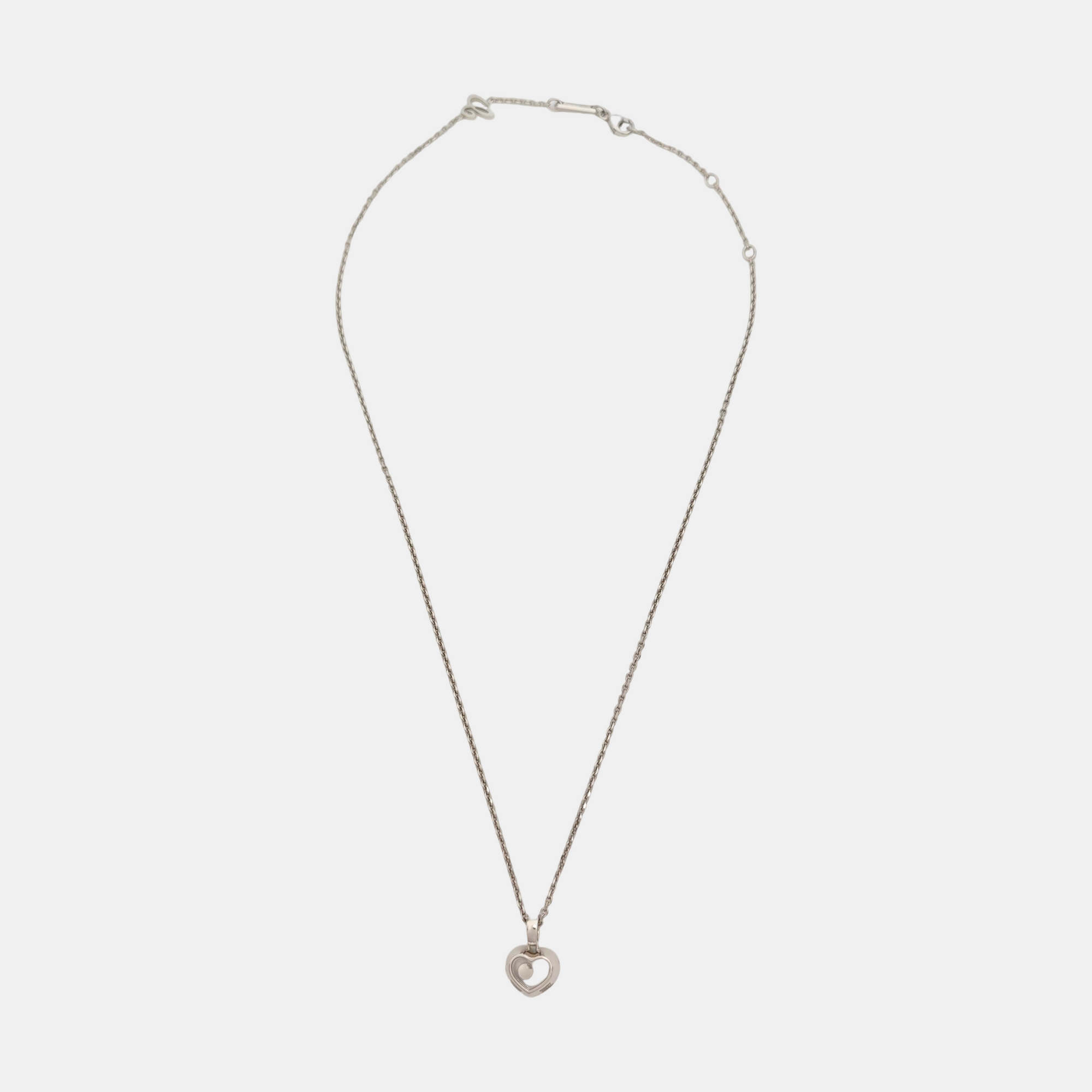HAPPY DIAMONDS 18k White Gold Silver Necklace