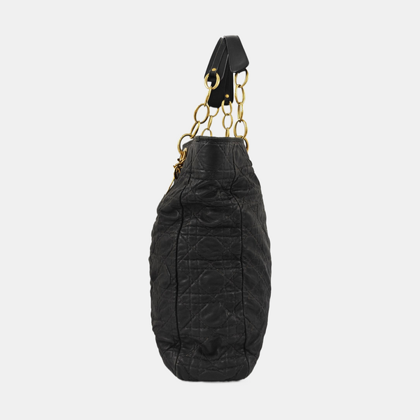 Cannage Calfskin Tote Bag Black