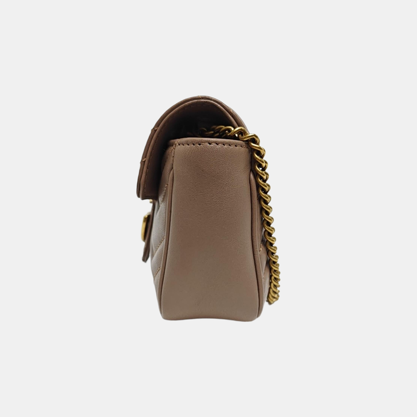 GG Marmont Mini Quilted Calfskin Beige