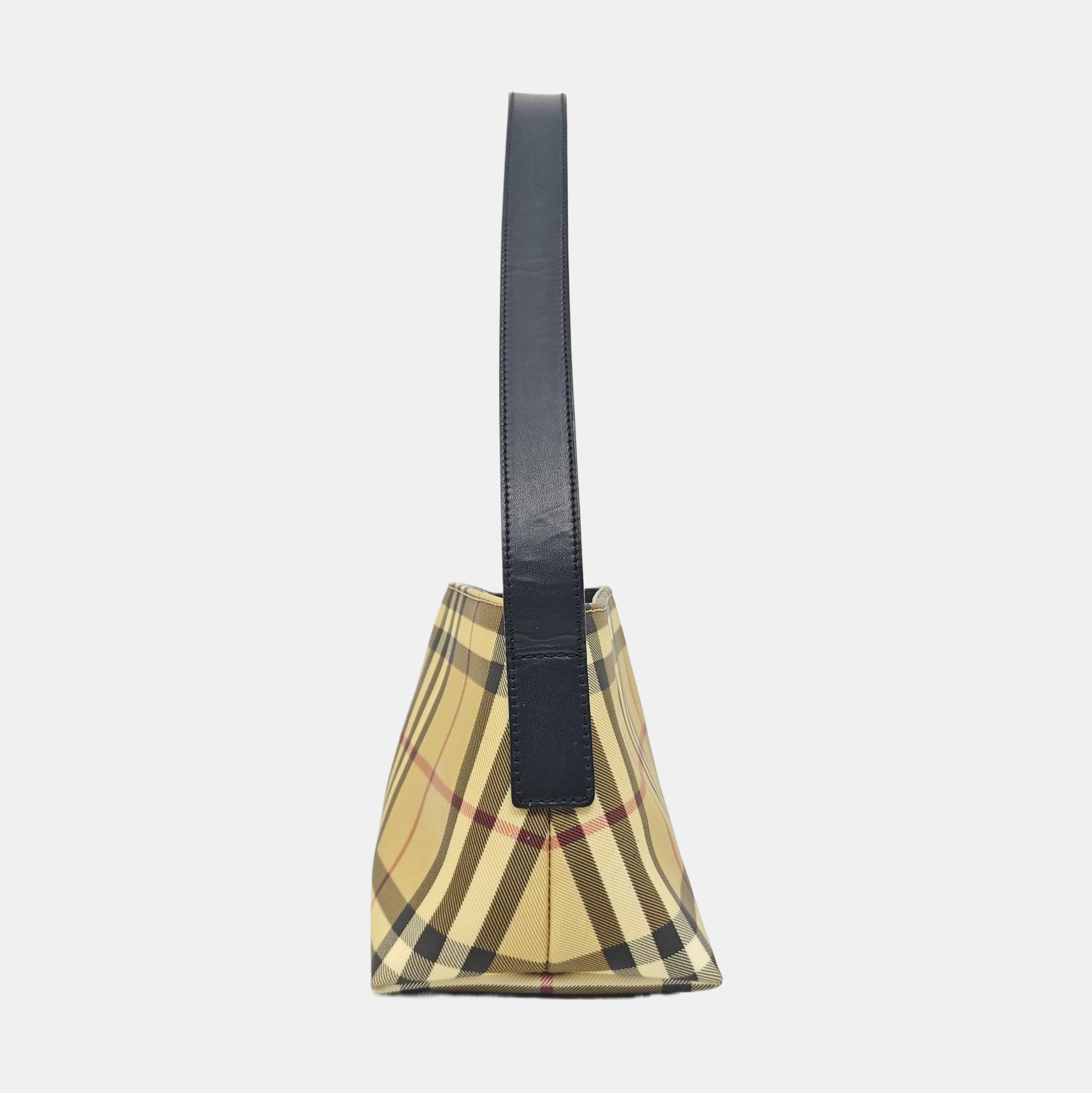 Coated Canvas Top Handle Bag Brown