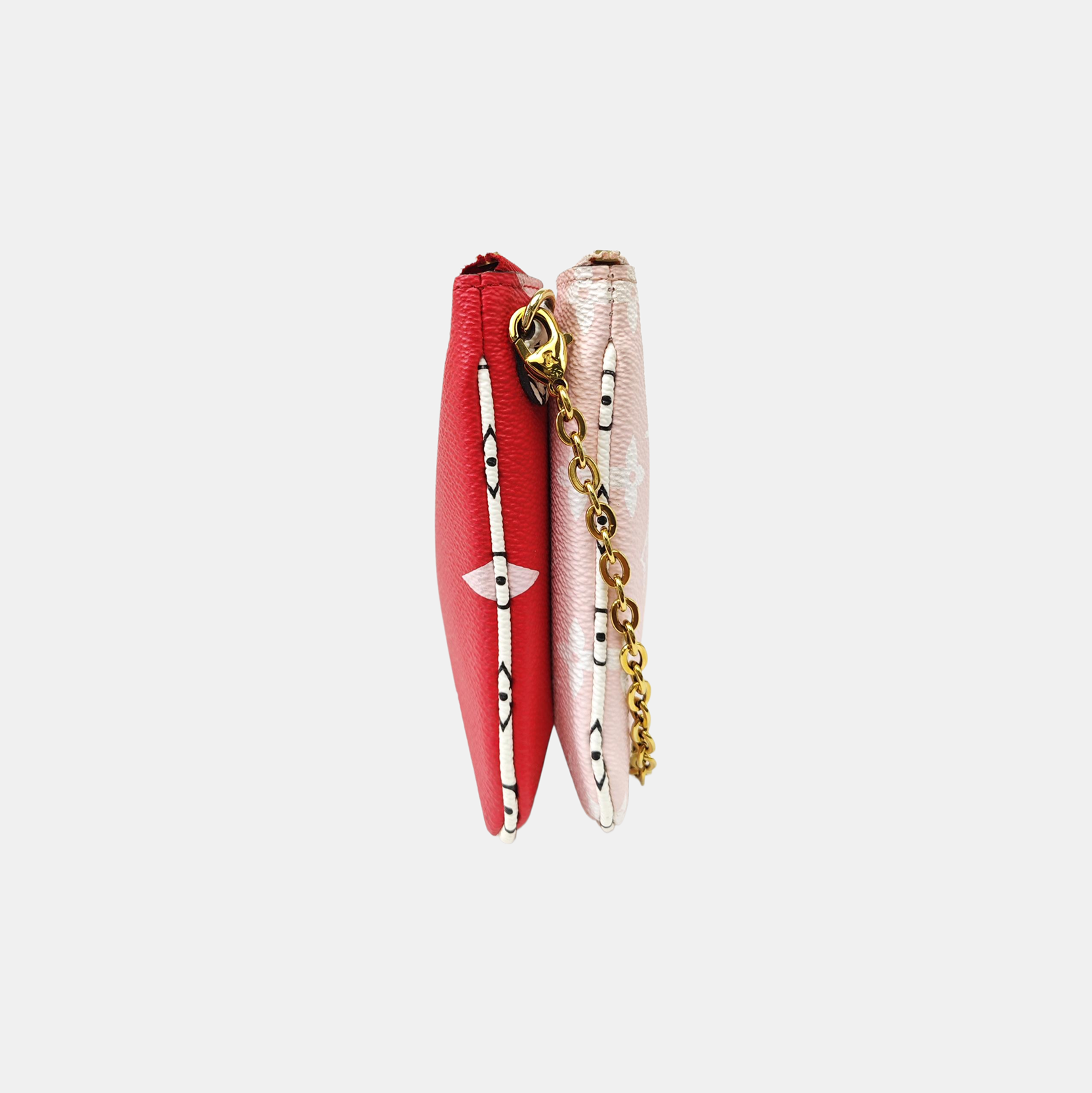 DOUBLE ZIP Monogram Coated Canvas Red