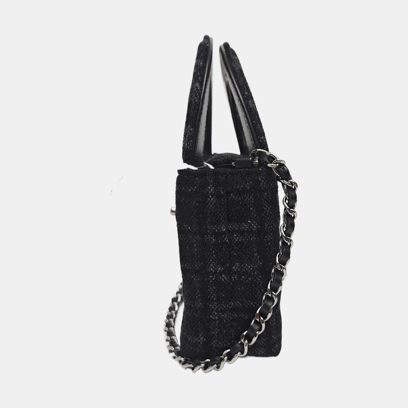 Quilted Fabric Crossbody Bag Black