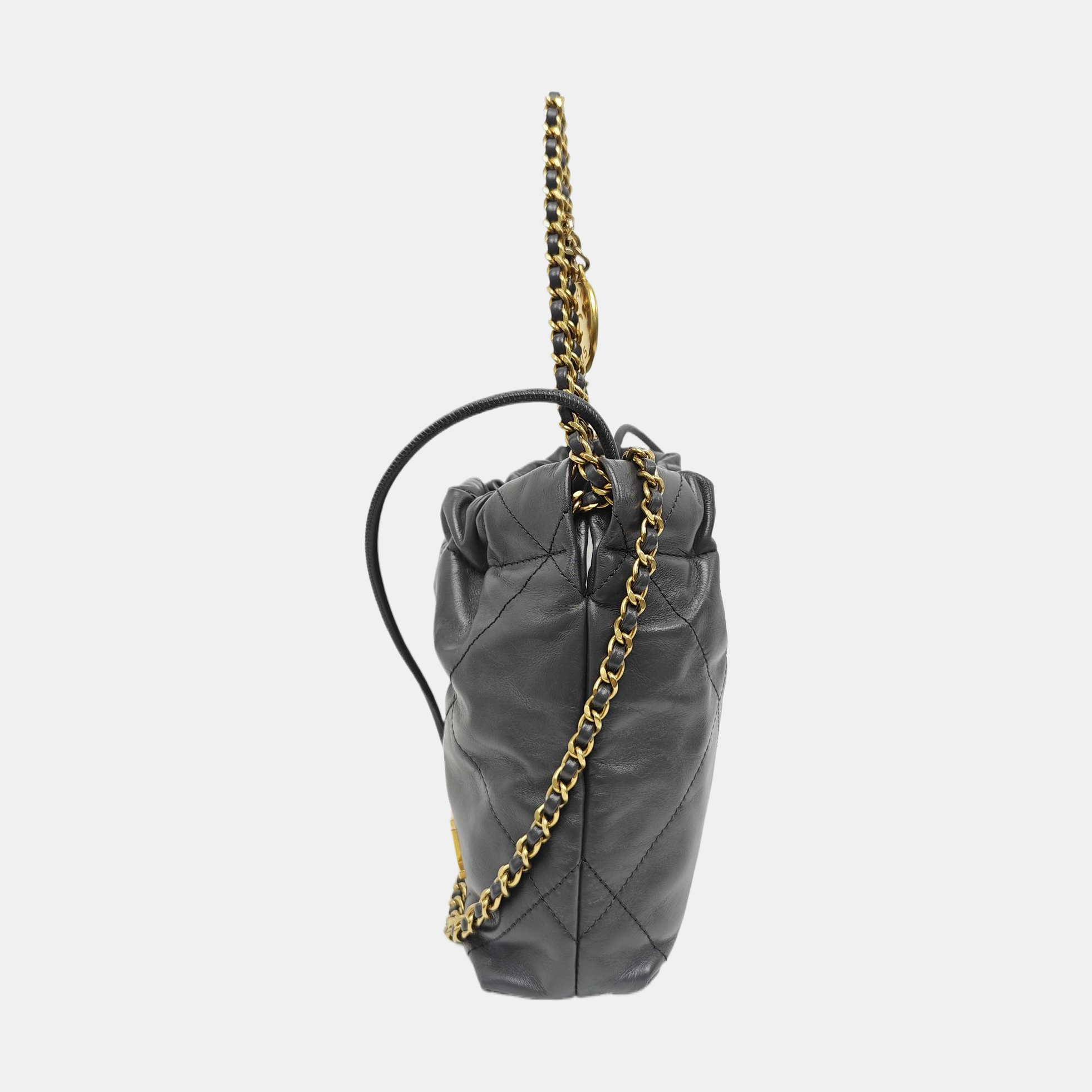 CHANEL 22 Mini Quilted Calfskin Gray