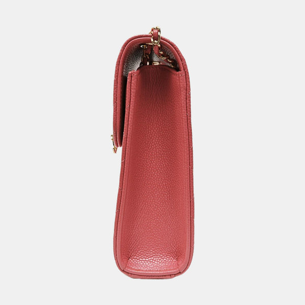 DOUBLE CC Quilted Grained Calfskin Pink