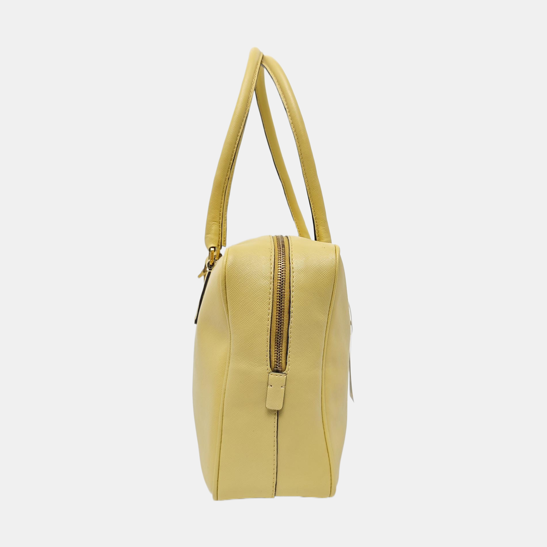 Saffiano Calfskin Top Handle Bag Yellow