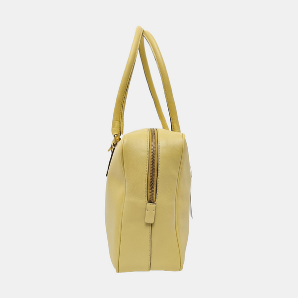 Saffiano Calfskin Top Handle Bag Yellow