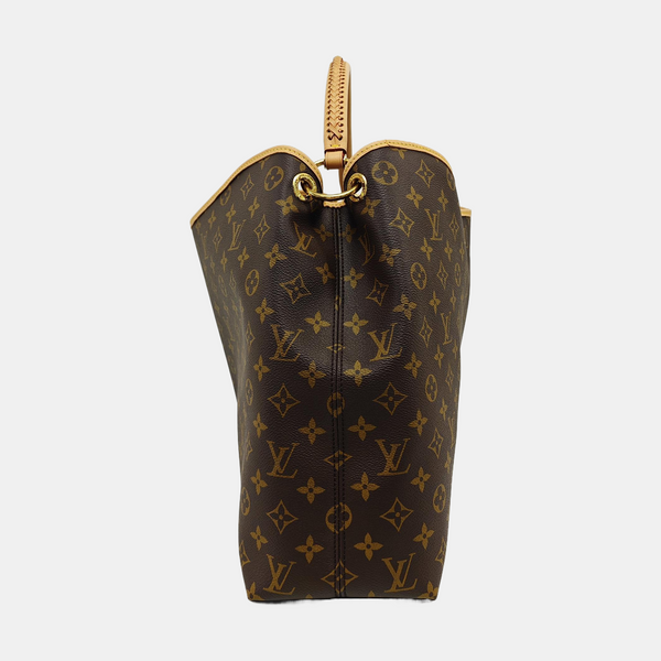 Monogram Coated Canvas Tote Bag Brown