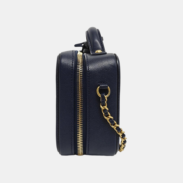 Authenticated pre-owned  FILIGREE Small Quilted Grained Calfskin Blue - Shoulder Bag at Looply