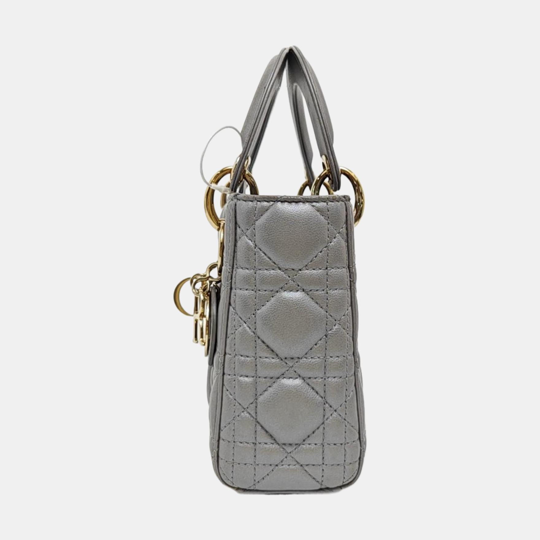 Lady Dior Mini Cannage Lambskin Gray