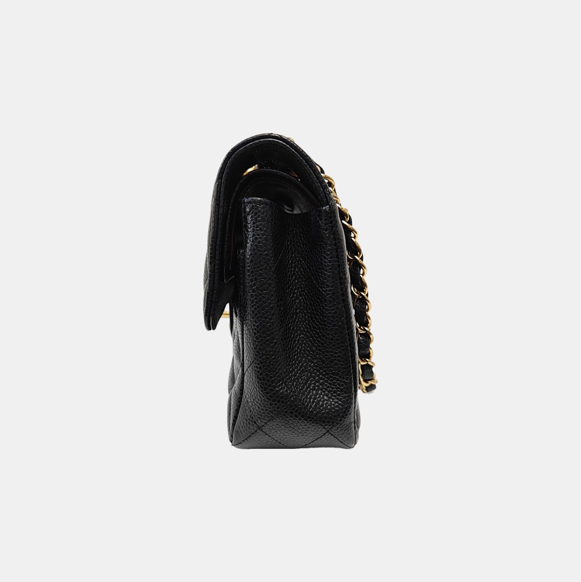 CLASSIC FLAP Small Quilted Grained Calfskin Black