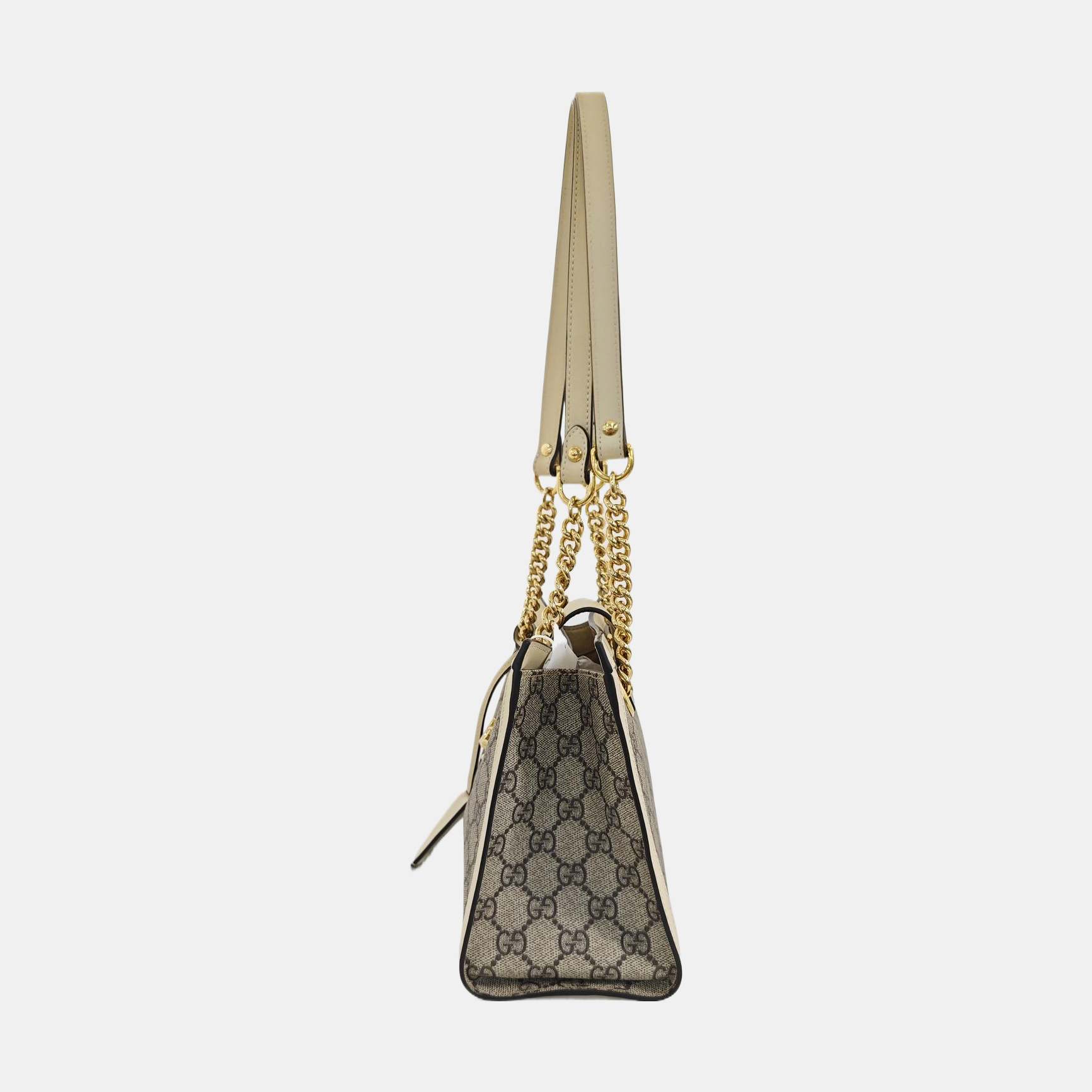 Padlock Small Monogram Coated Canvas Beige