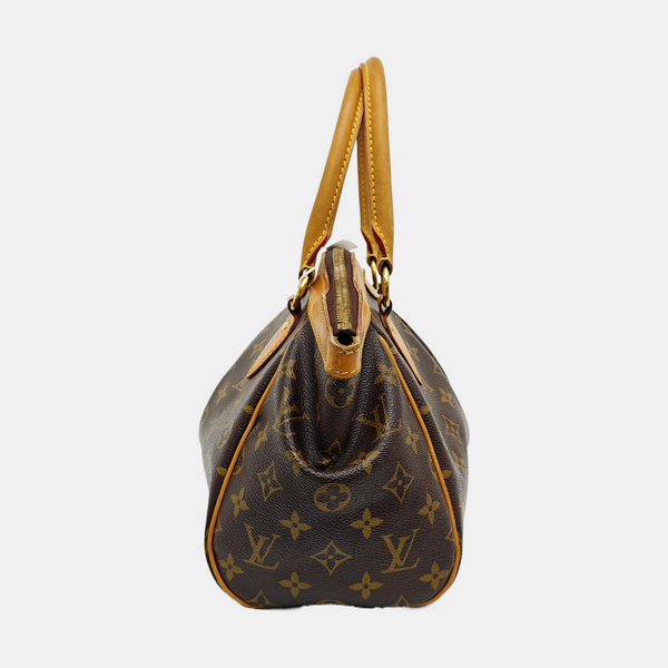 Monogram Coated Canvas Top Handle Bag Brown