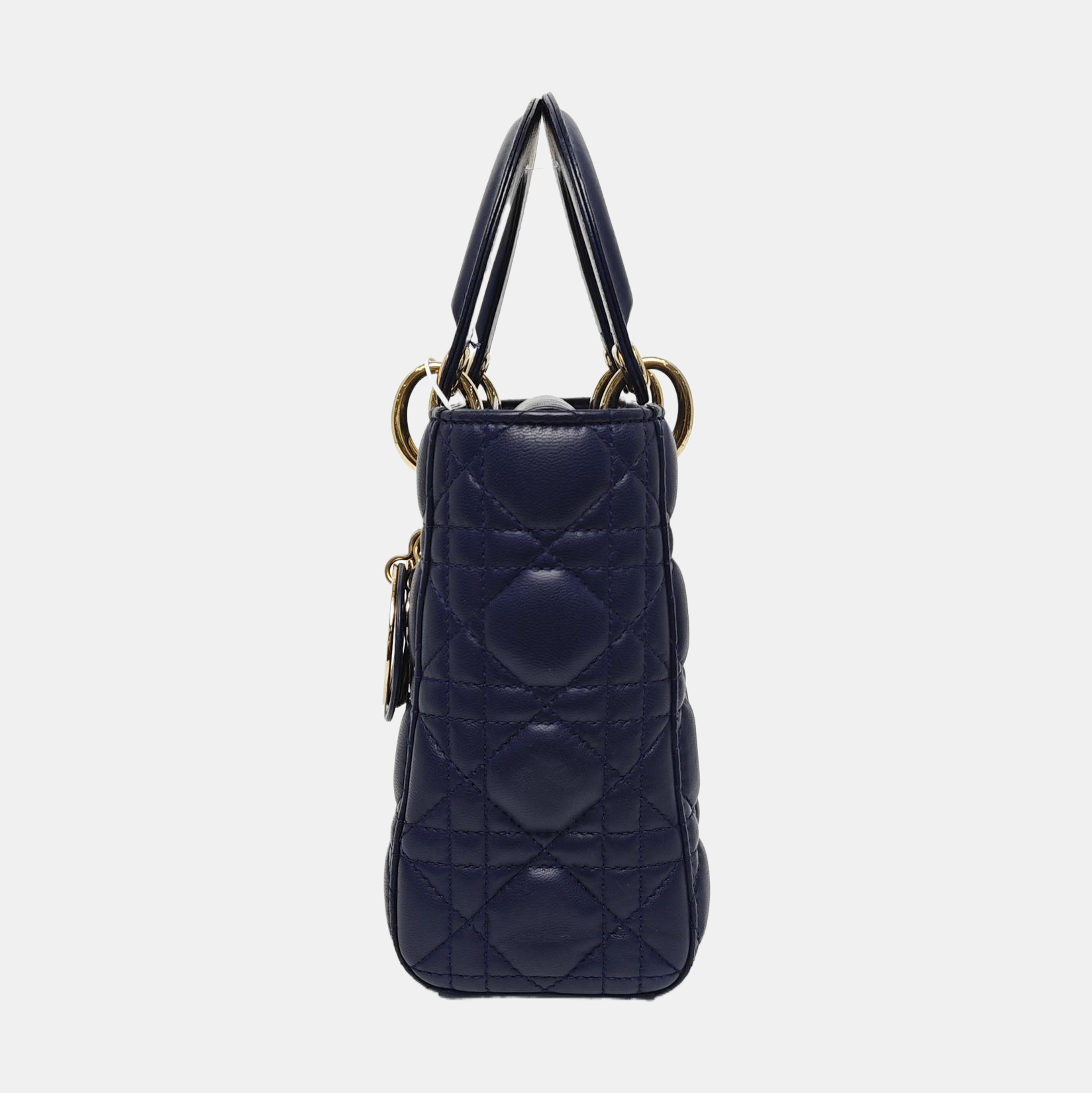 Authenticated pre-owned  Lady Dior Small Cannage Lambskin Blue - Tote Bag at Looply