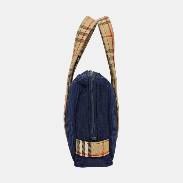 Fabric Top Handle Bag Blue