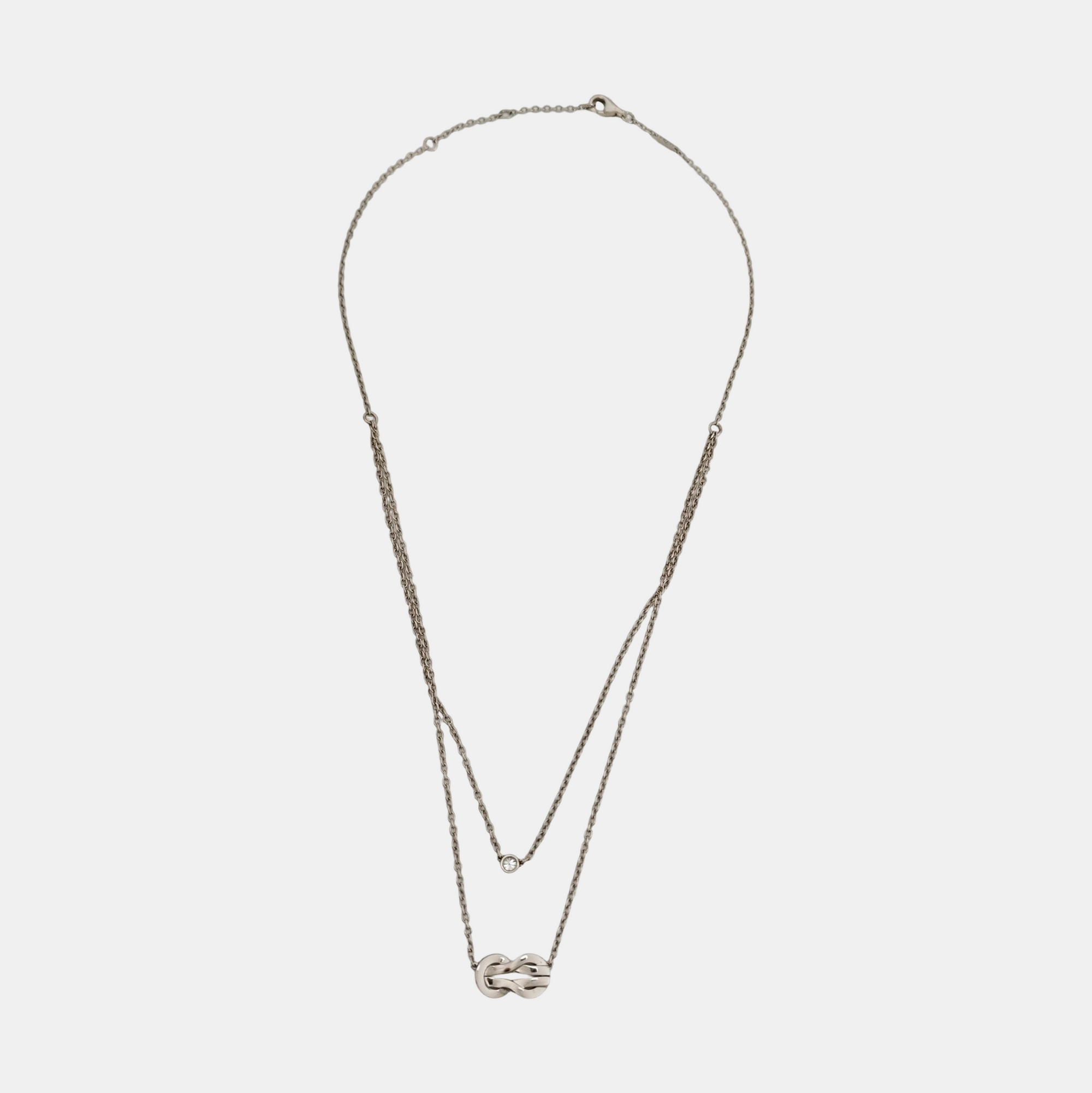 Chance Infinie 18k White Gold Silver Necklace