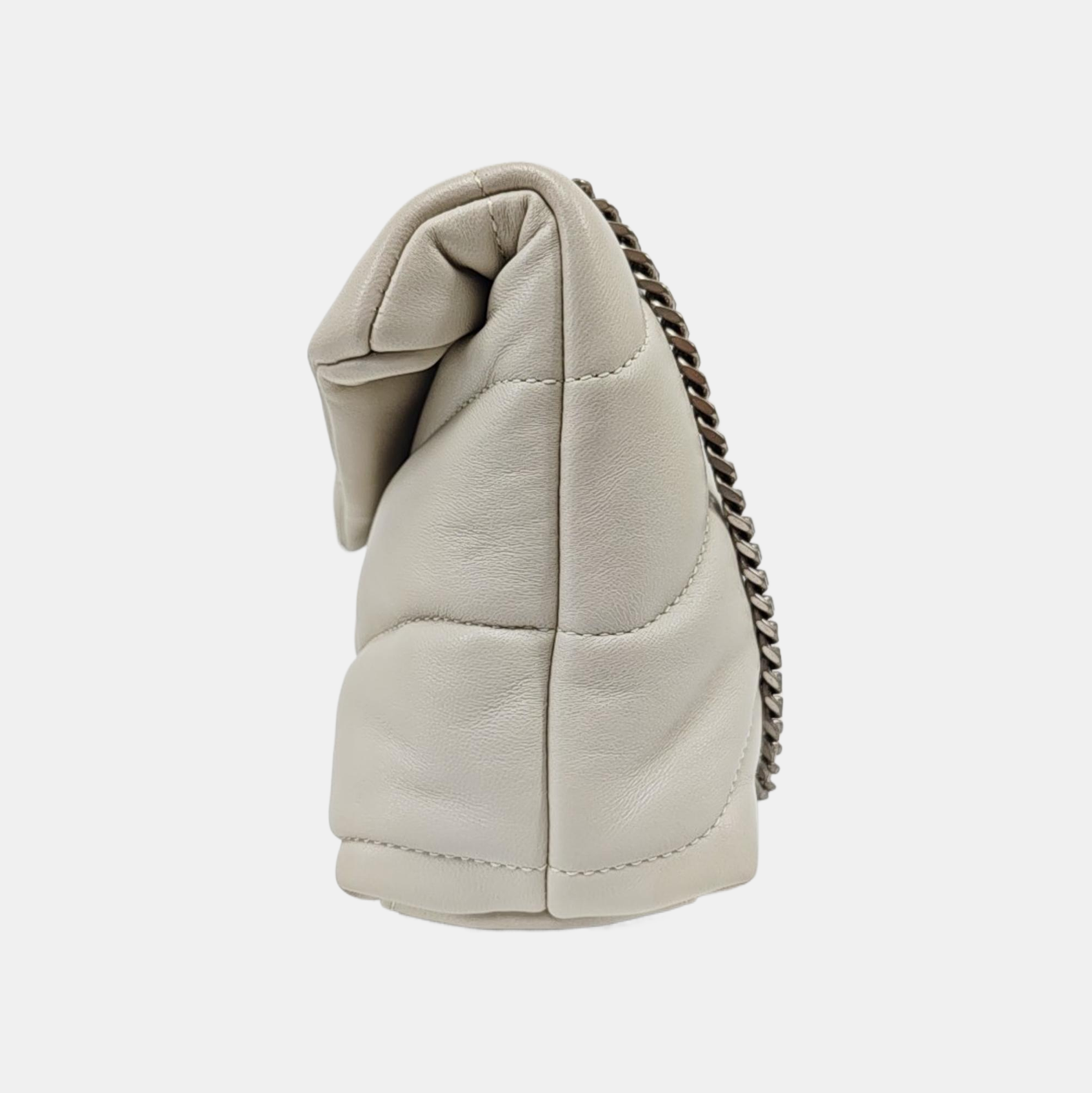 PUFFER Mini Chevron Lambskin White