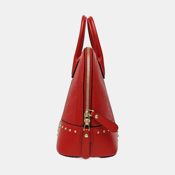Calfskin Top Handle Bag Red