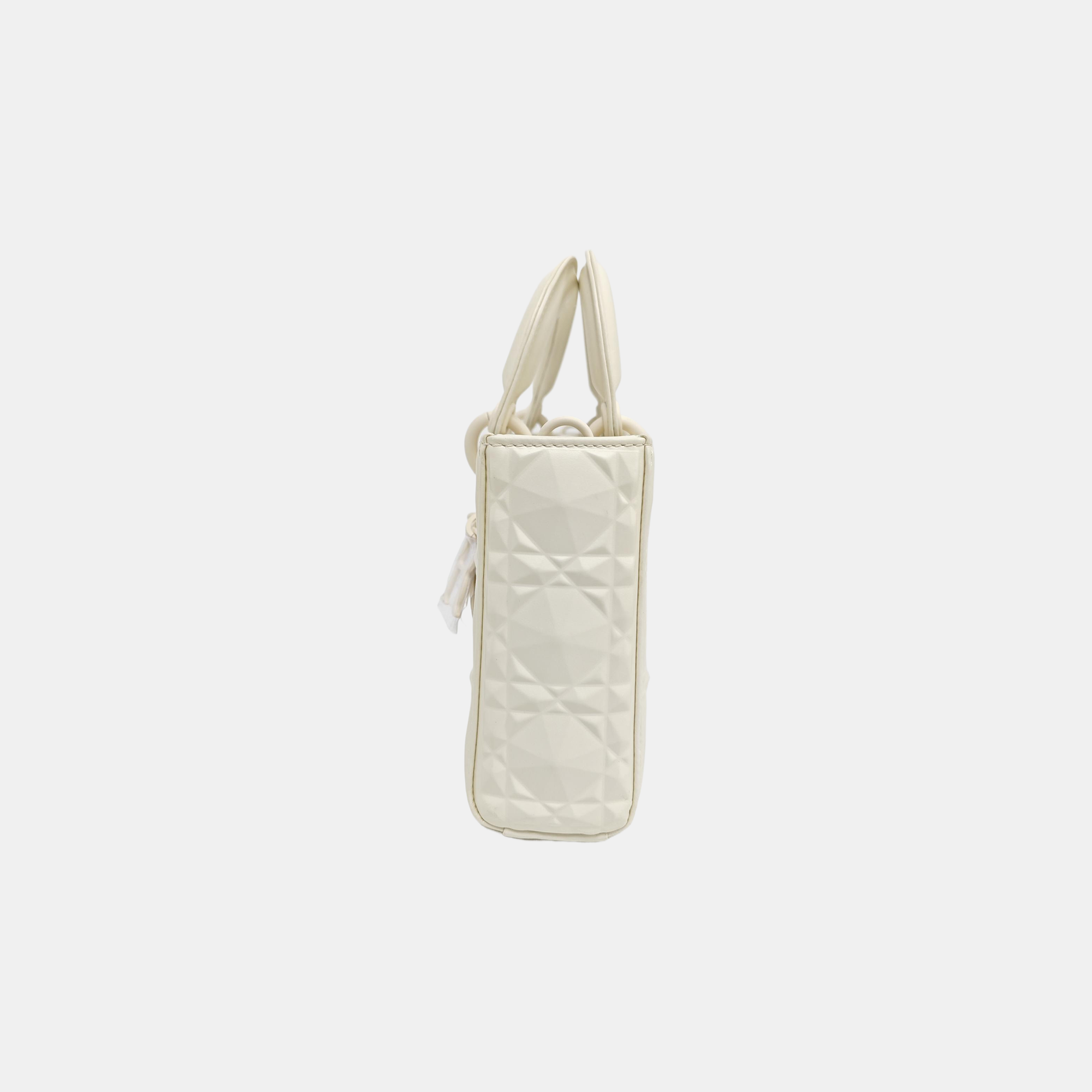 Lady D-Joy Medium Cannage Calfskin Beige