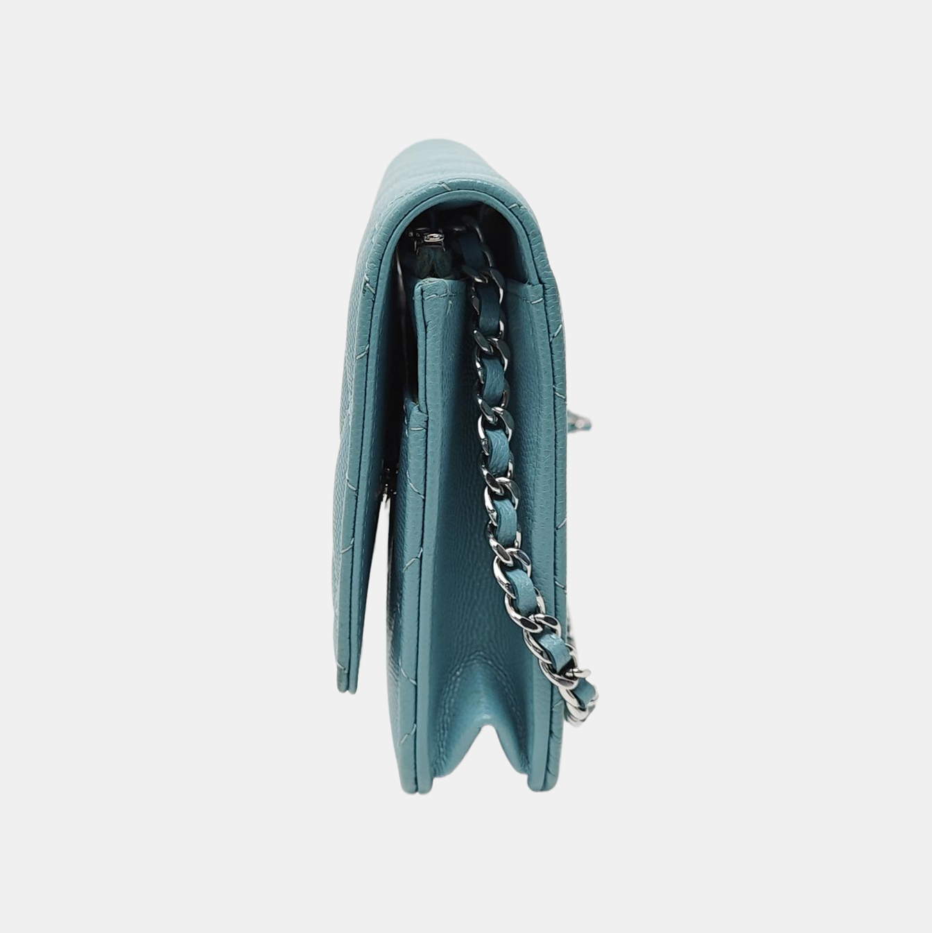 CHANEL 19 Small Quilted Grained Calfskin Blue