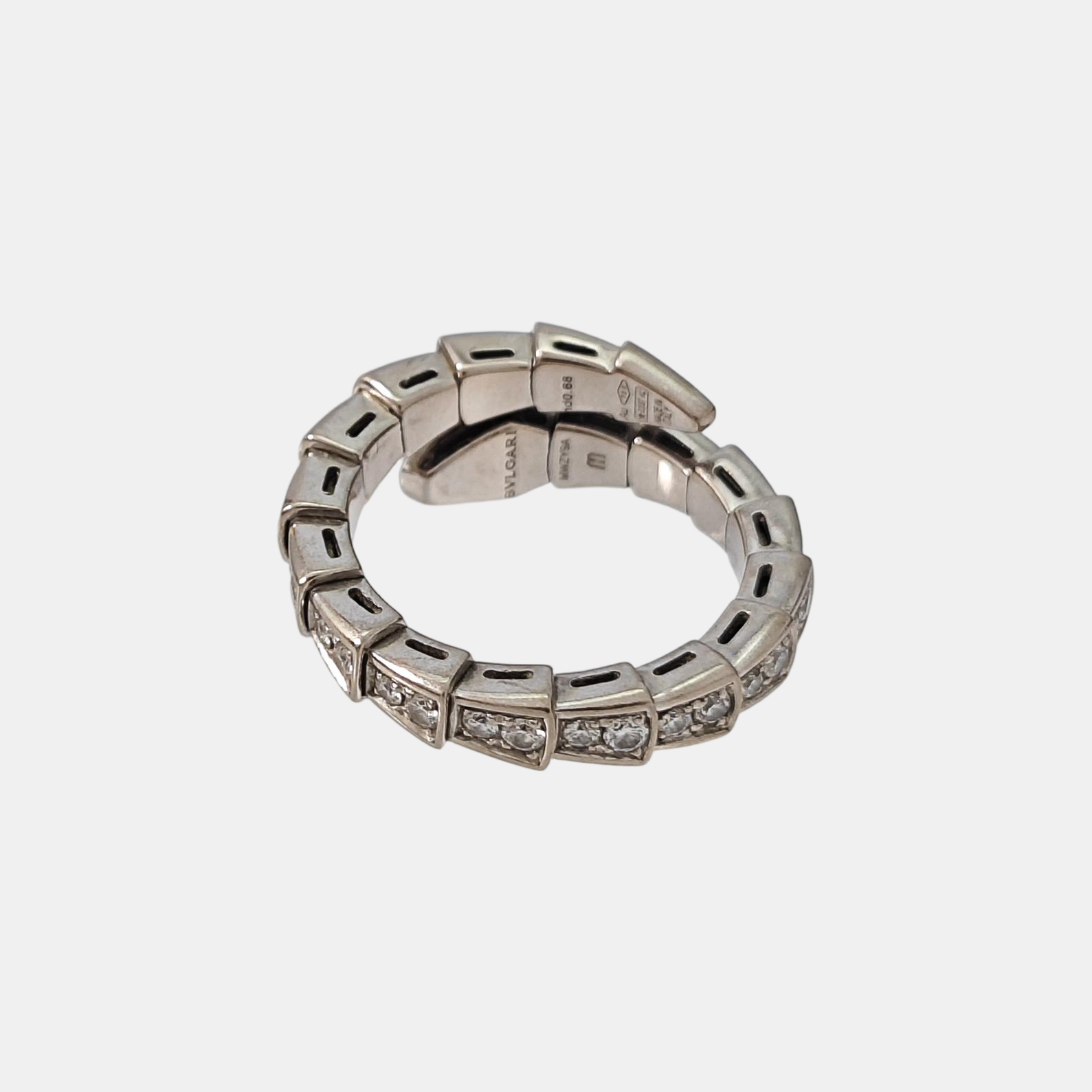 SERPENTI 18k White Gold Silver Ring EU 55