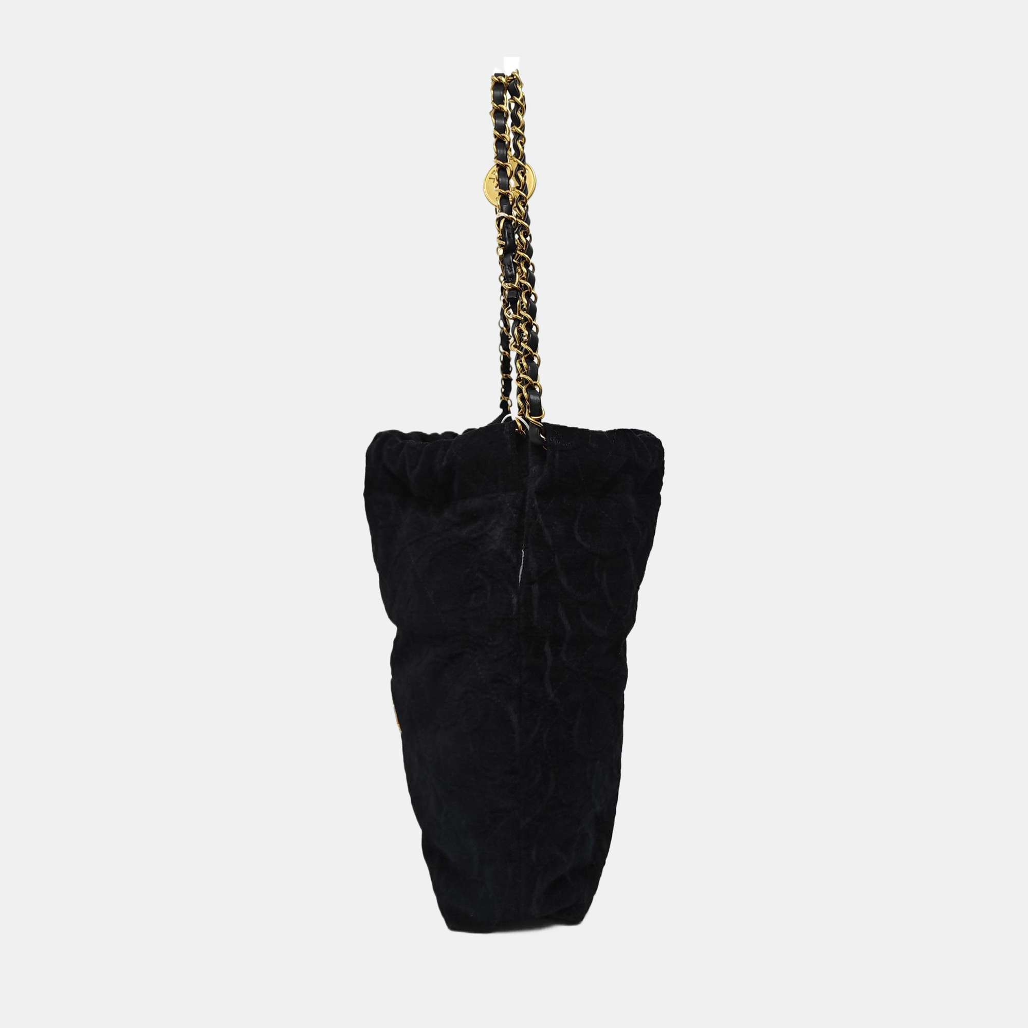 CHANEL 22 Small Quilted Velvet Black