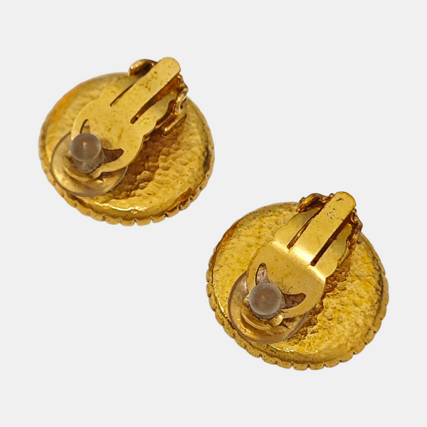 Metal Gold Clip On Earrings