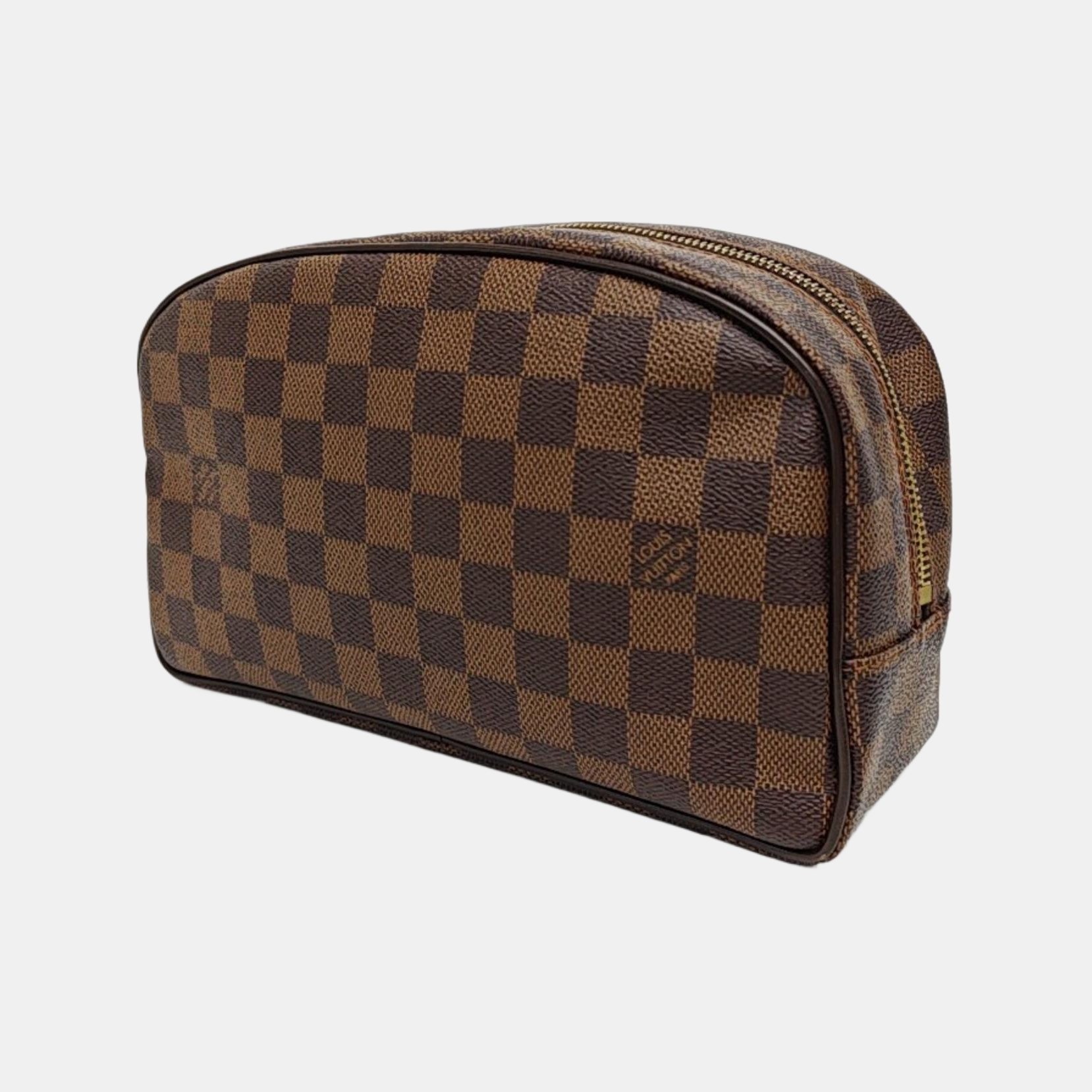 Damier Ebene Coated Canvas Clutch Brown