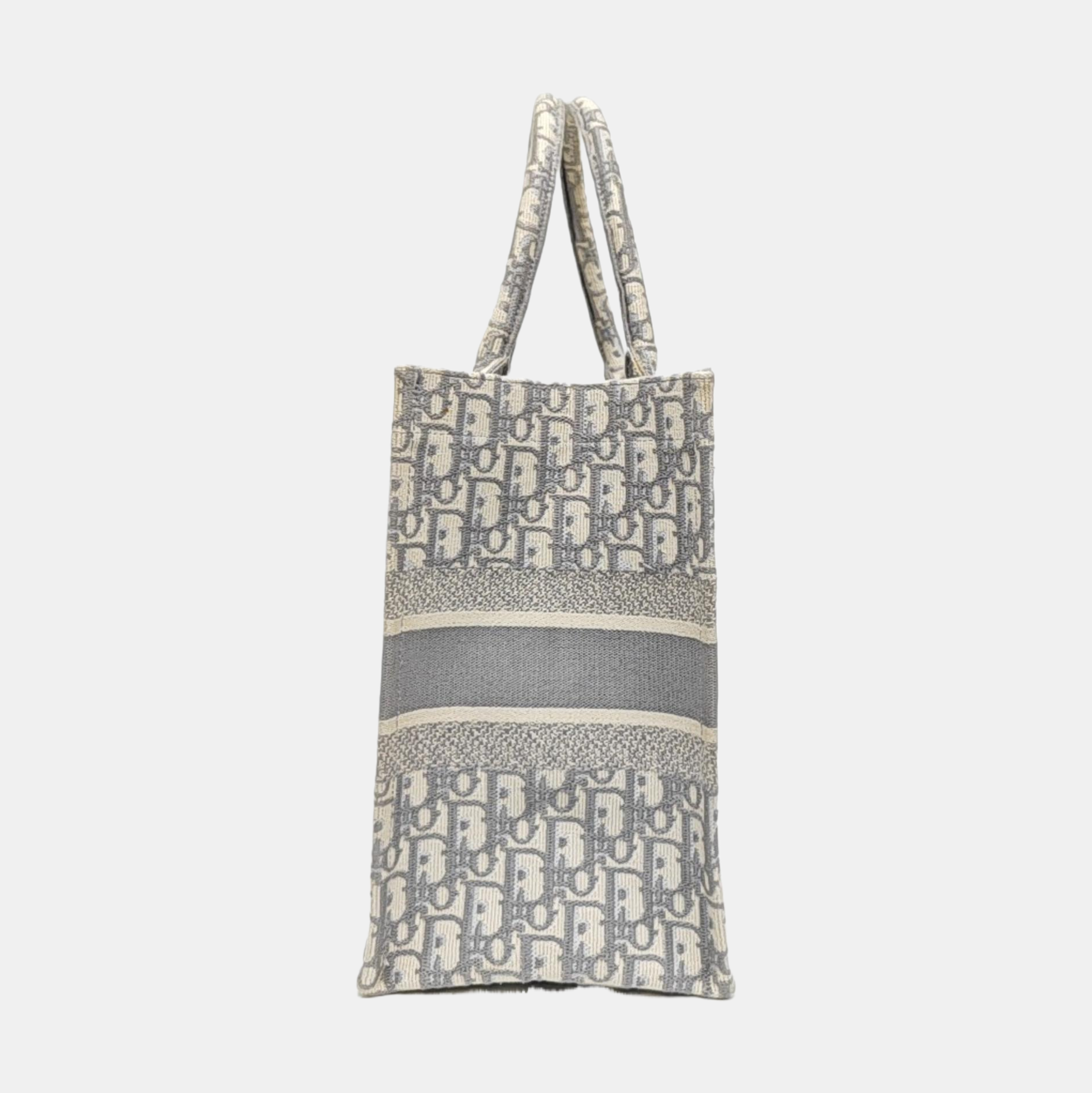 Book Tote Medium Oblique Canvas White