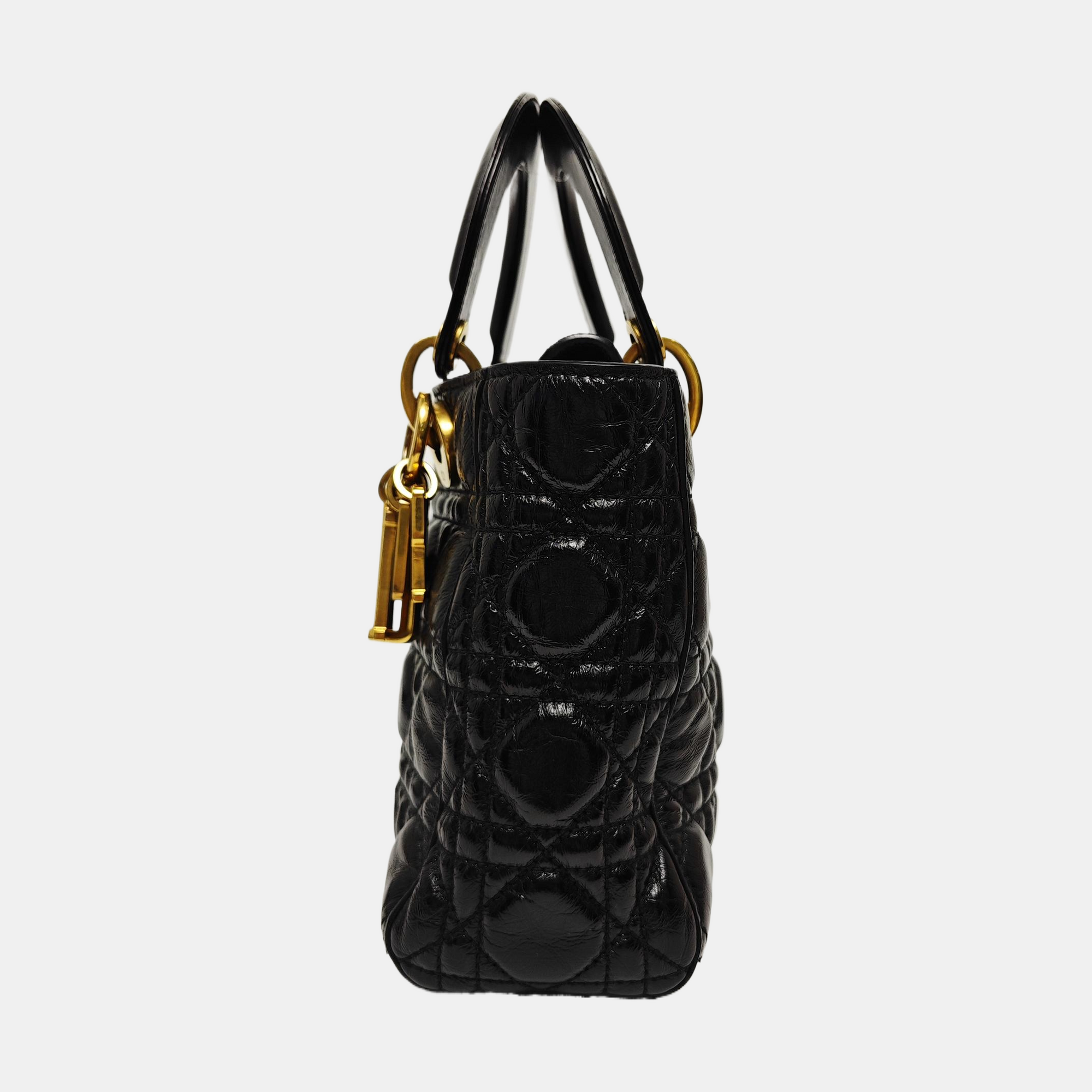 Lady Dior Pequeño Piel de Cordero Acolchado Negro