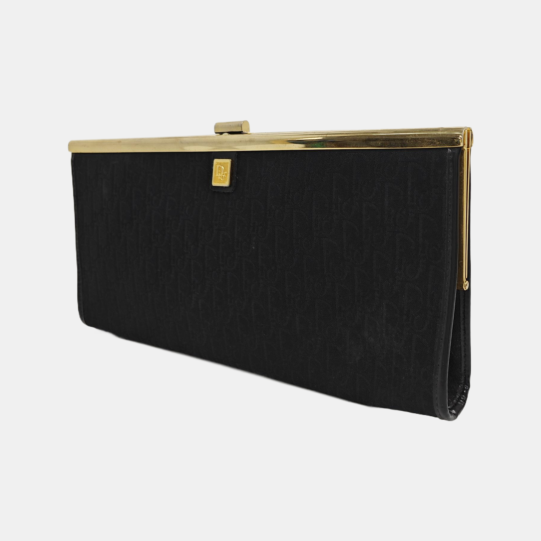 Oblique Canvas Clutch Black