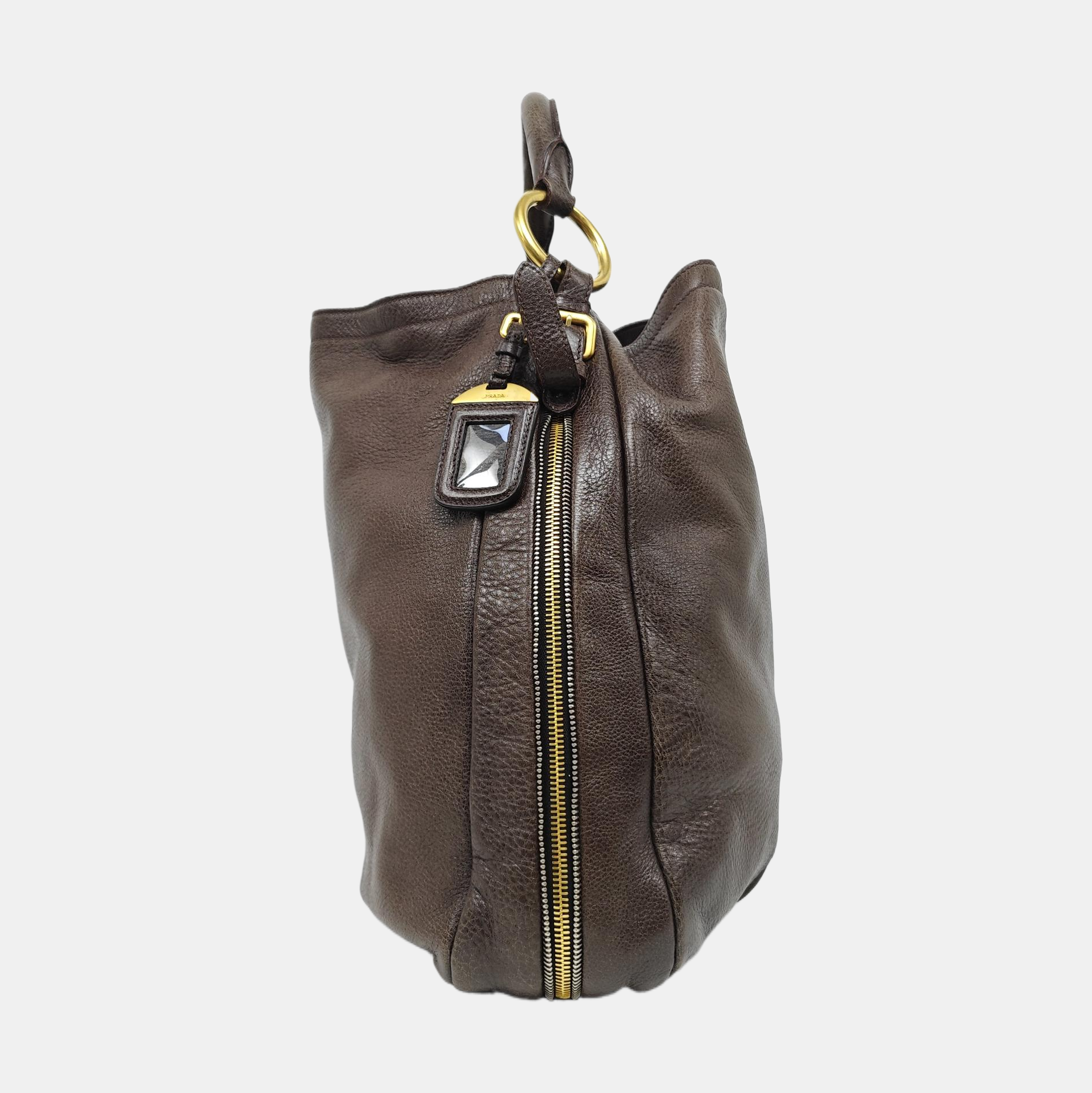 Calfskin Top Handle Bag Gray